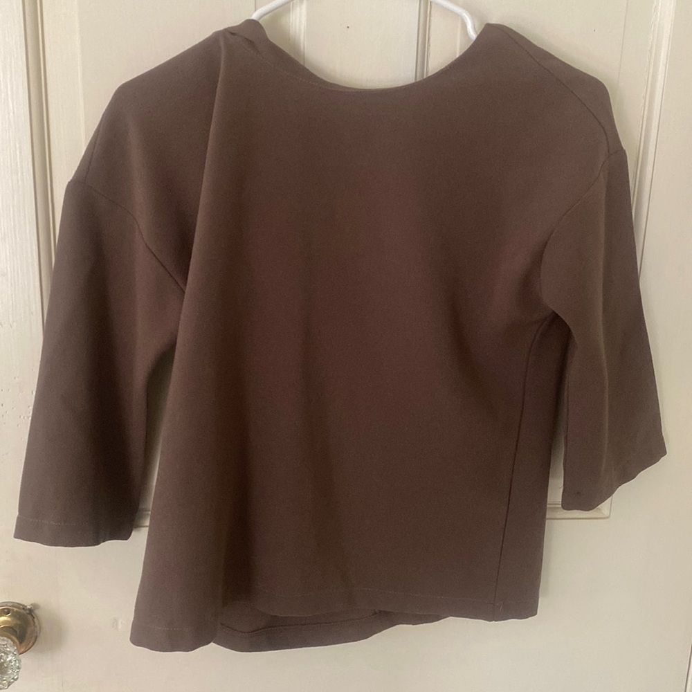 NU New York brown shirt 3/4 sleeve